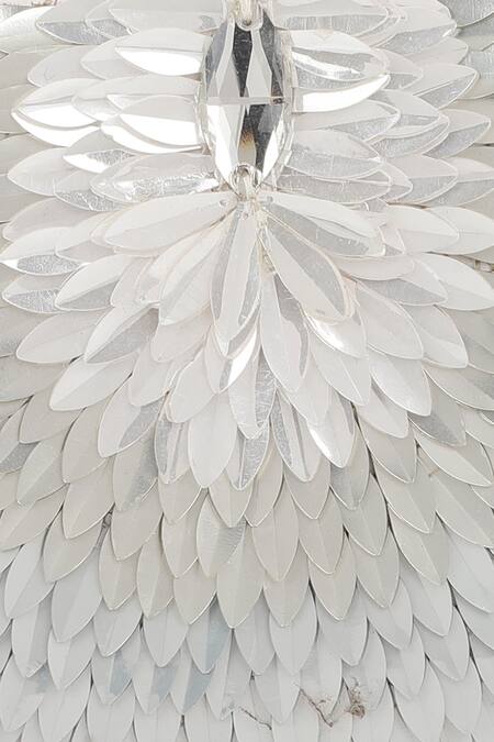 Shop_Aanchal Sayal_Silver Embroidery Camilla Clutch_Online_at_Aza_Fashions