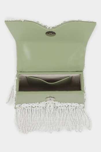 Buy_Aanchal Sayal_Green Sequin Veronica Crystal Embroidered Bag_Online_at_Aza_Fashions