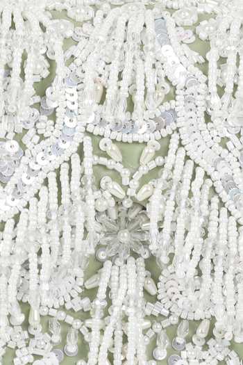 Shop_Aanchal Sayal_Green Sequin Veronica Crystal Embroidered Bag_Online_at_Aza_Fashions