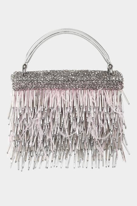 Aanchal Sayal Silver Glass Pipe Celeste Embroidered Bag