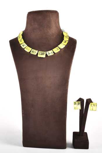 Zaza By Somya Magnificent Embellished Necklace & Earrings Set 