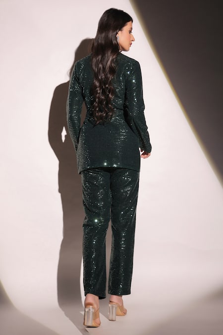 B'Infinite Dazzling Sequined Blazer & Pant Set 