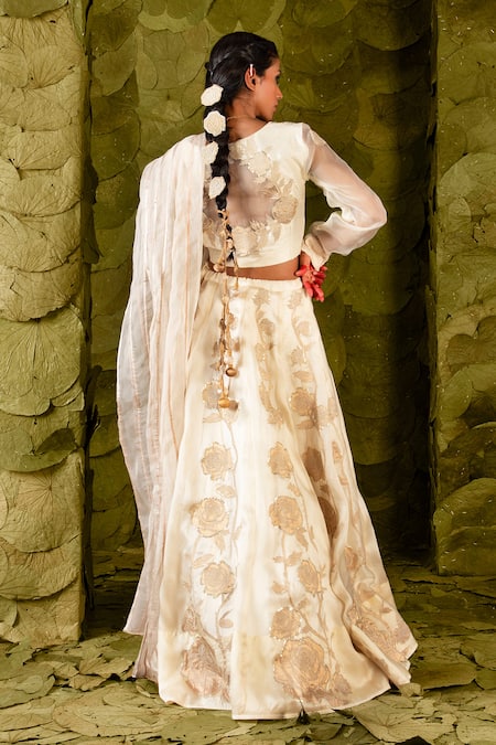 Latha Puttanna Sose Rose Applique Work Lehenga Set 