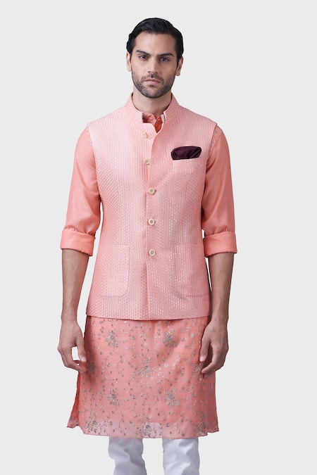 Raghavendra Rathore Jodhpur The Speckled Jacquard Textured Waistcoat 