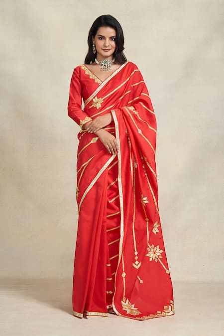 Gulabo by Abu Sandeep Chanderi Gota Embellished Saree 