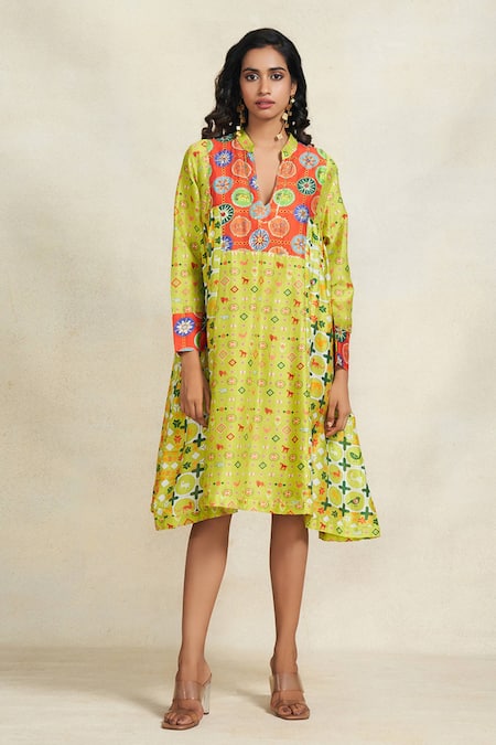 Gulabo by Abu Sandeep Floral Print Gathered Kurta 