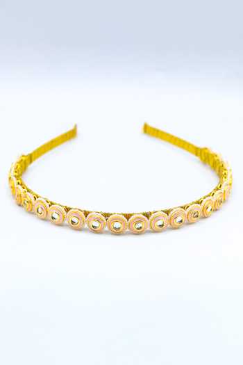 Buy Foot Fuel Gold Crystals, Beads, Stones Circular Shaped Studded Hairband at Aza Fashions Buy_Foot Fuel_Gold Crystals, Beads, Stones Circular Shaped Studded Hairband _at_Aza_Fashions