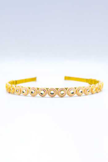 Foot Fuel Gold Crystals, Beads, Stones Circular Shaped Studded Hairband Online at Aza Fashions Foot Fuel_Gold Crystals, Beads, Stones Circular Shaped Studded Hairband _Online_at_Aza_Fashions