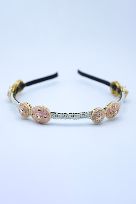 Foot Fuel Floret Swish Crystal & Bead Studded Hair Band 