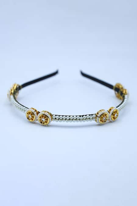 Foot Fuel Ray Petal Crystal & Bead Studded Hair Band 