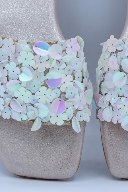 Foot Fuel_Gold Teraaa Sequin Work Flats _Online_at_Aza_Fashions