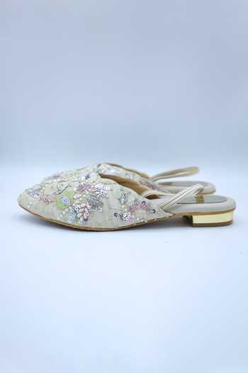 Buy_Foot Fuel_Gold Sequins, Zari Ishq Love Anchor Thread Embroidered Mules _Online_at_Aza_Fashions