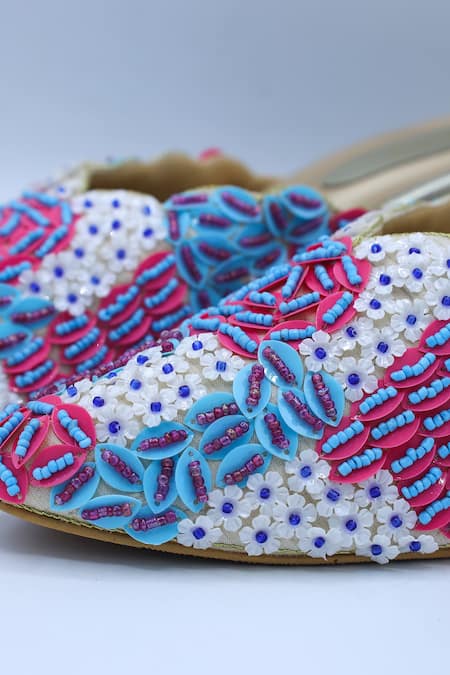 Foot Fuel_Multi Color Sequins, Zari, Yaad Aate Hai Anchor Thread Embellished Heels _Online_at_Aza_Fashions