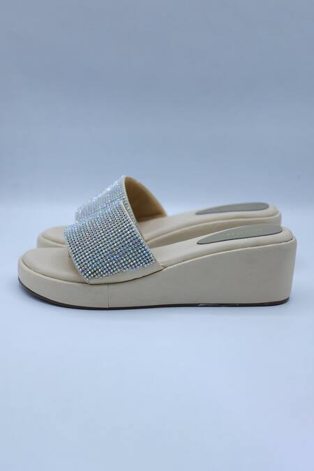 Buy Foot Fuel Gold Rhinestones Step Love Embellished Wedges Online at Aza Fashions Buy_Foot Fuel_Gold Rhinestones Step Love Embellished Wedges _Online_at_Aza_Fashions