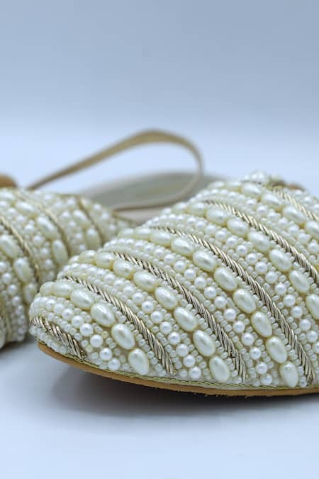 Foot Fuel_Gold Diddaaa Embellished Mules _Online_at_Aza_Fashions