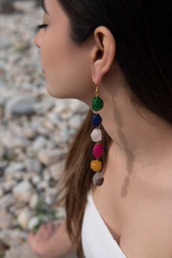 Do Taara Multi Color Stones Embellished Danglers Online at Aza Fashions Do Taara_Multi Color Stones Embellished Danglers _Online_at_Aza_Fashions