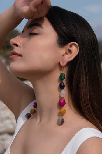 Buy Do Taara Multi Color Stones Embellished Danglers Buy_Do Taara_Multi Color Stones Embellished Danglers