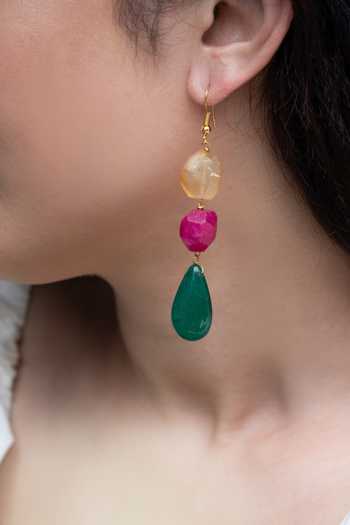 Buy Do Taara Multi Color Stones Bead Drop Earrings Online at Aza Fashions Buy_Do Taara_Multi Color Stones Bead Drop Earrings _Online_at_Aza_Fashions