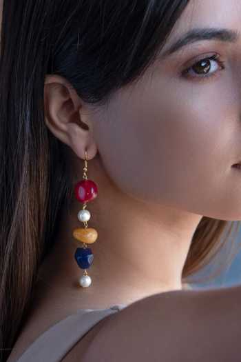 Buy Do Taara Multi Color Stones, Pearls Natural Drop Earrings Online at Aza Fashions Buy_Do Taara_Multi Color Stones, Pearls Natural Drop Earrings _Online_at_Aza_Fashions