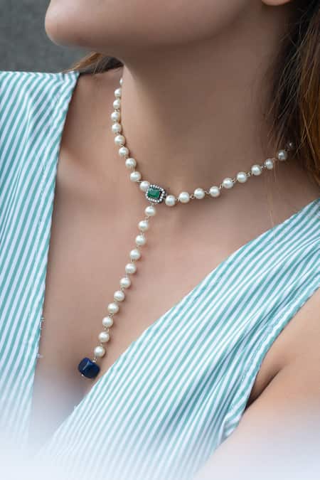 Buy Surat Diamond Jewellery Single Line Real Natural Freshwater Pearl  Necklace for Women (SN1004) Online at Best Prices in India - JioMart.