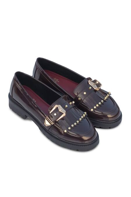Sole House_Brown Sugar Spike Studded Loafer Block Heels _Online_at_Aza_Fashions
