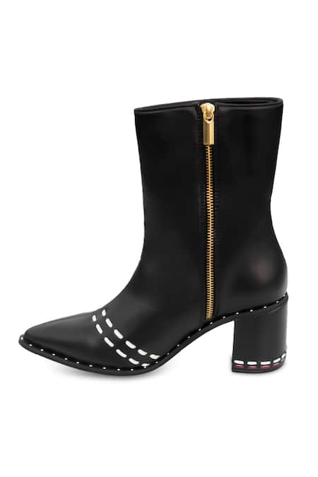 Buy_Sole House_Black Melody Handwoven Boots _Online_at_Aza_Fashions