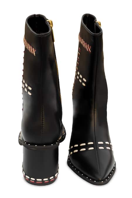 Shop_Sole House_Black Melody Handwoven Boots _Online_at_Aza_Fashions