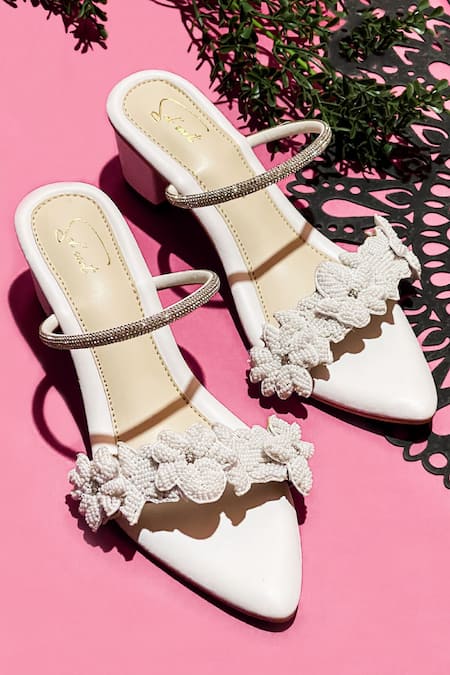 Soleart Island 3D Floral Embroidered Heels 