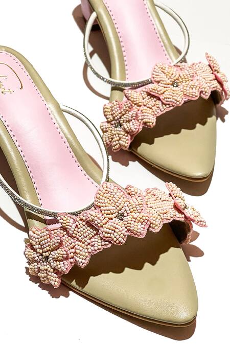 Buy_Soleart_Pink Bead Island Work Heels_Online_at_Aza_Fashions