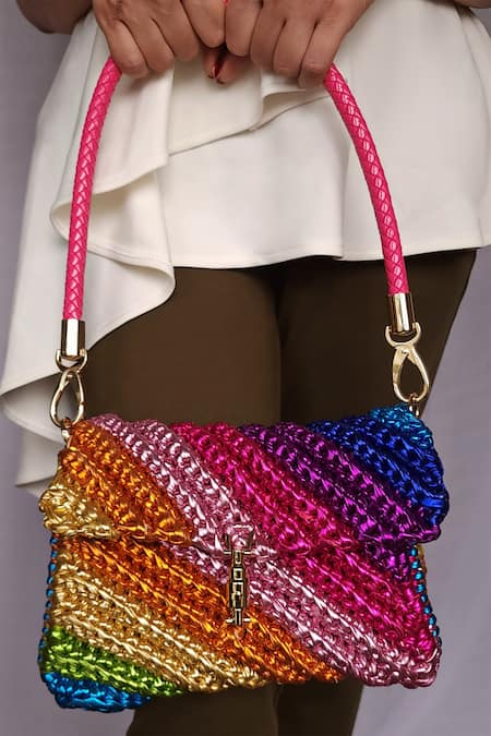 Stushè Swirl Rainbow Crossbody Clutch Bag 