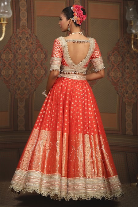 Shikhar Sharma Paisley Woven Bridal Lehenga Set 