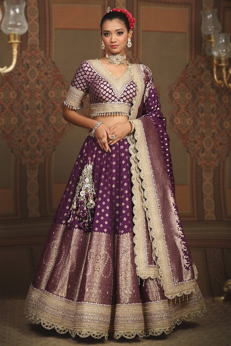 SHIKHAR SHARMA Banarasi Woven Bridal Lehenga Set 