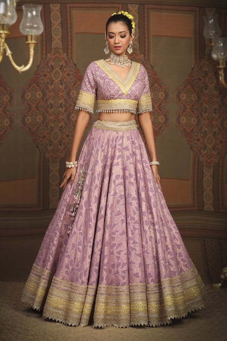 Shikhar Sharma Abstract Petal Pattern Lehenga Set 
