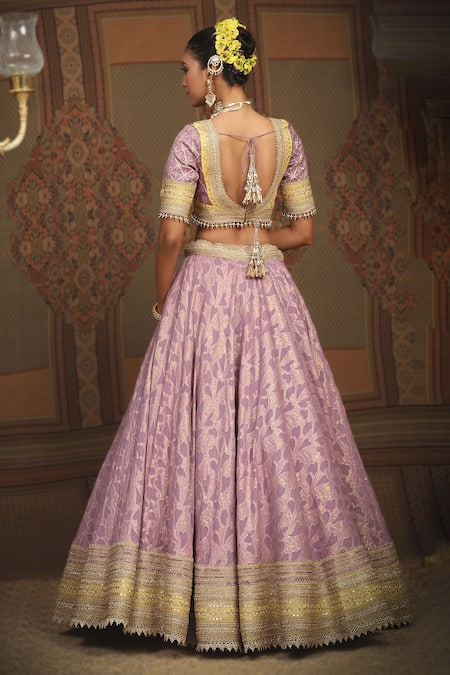 Shikhar Sharma Abstract Petal Pattern Lehenga Set 