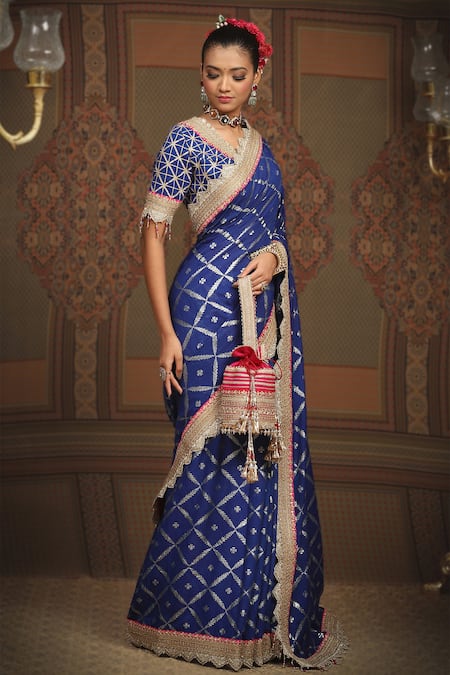 Shikhar Sharma Chanderi Embellished Saree With Blouse 