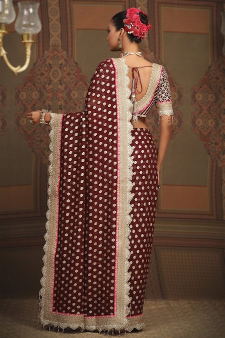 Buy Fashion Field Women Maroon and White Self Design Net Saree with  Unstitched Blouse Piece (Pack of 2) Online at Best Prices in India -  JioMart.