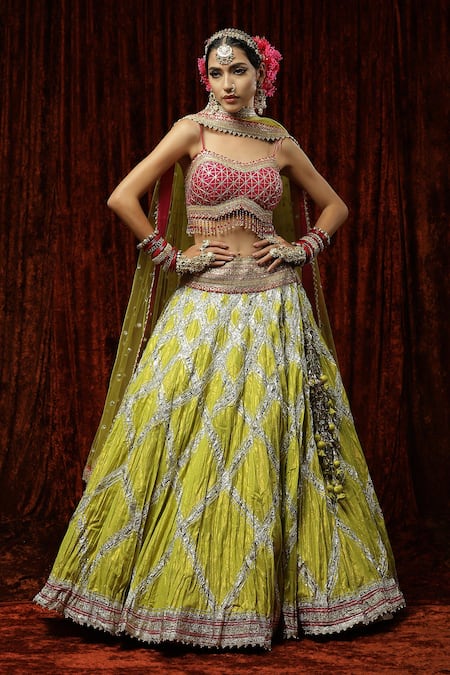 SHIKHAR SHARMA Gota Embroidered Lehenga Set 