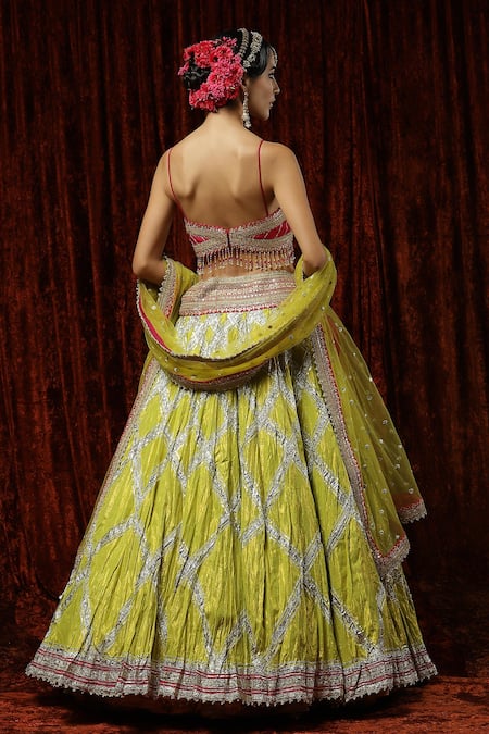 Shikhar Sharma Gota Embroidered Lehenga Set 