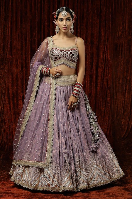 Shikhar Sharma Chevron Pattern Lehenga Set 