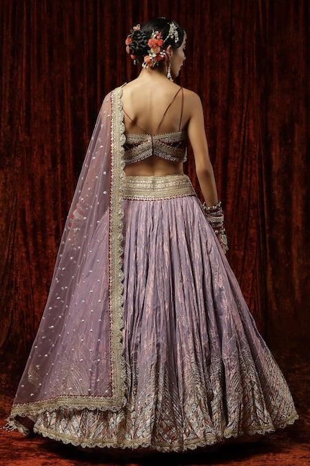 Shikhar Sharma Chevron Pattern Lehenga Set 