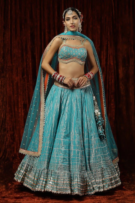 SHIKHAR SHARMA Geometric Embroidered Lehenga Set 