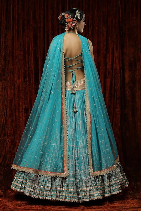 Shikhar Sharma Geometric Embroidered Lehenga Set 