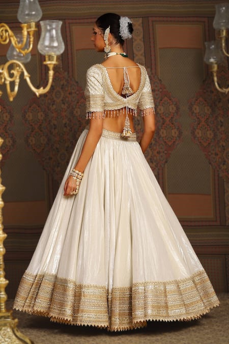 Shikhar Sharma Chandni Gota & Badla Embroidered Bridal Lehenga Set 