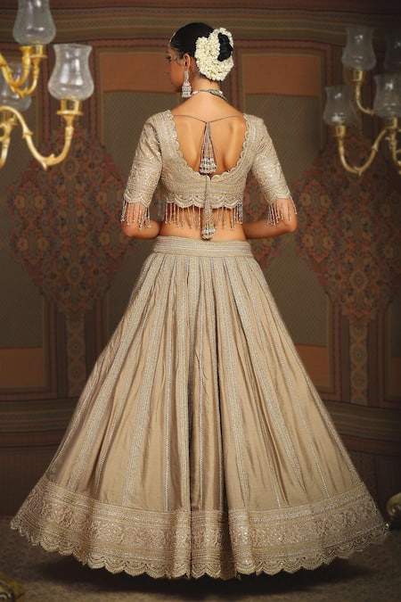 Shikhar Sharma Gardenia Badla & Dori Embroidered Bridal Lehenga Set 