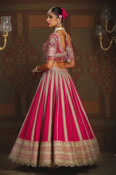Shikhar Sharma Sunehri Badla & Dori Embroidered Bridal Lehenga Set 