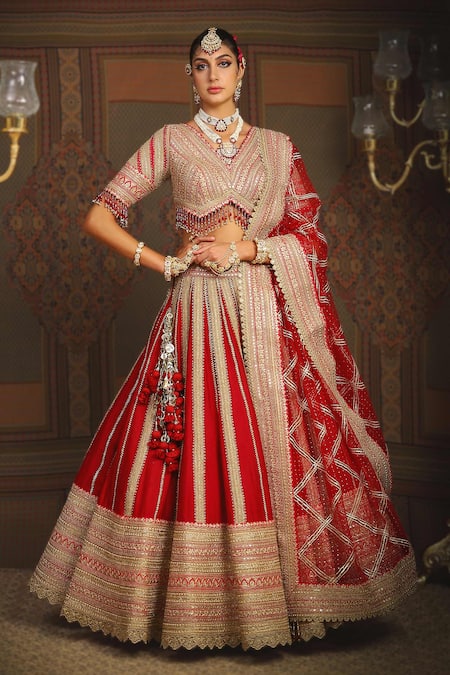 SHIKHAR SHARMA Ambrosia Dori Vine Embroidered Bridal Lehenga Set 