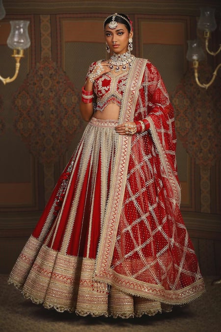 SHIKHAR SHARMA Amaryllis Vine Dori Embroidered Bridal Lehenga Set 