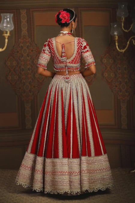 Shikhar Sharma Amaryllis Vine Dori Embroidered Bridal Lehenga Set 