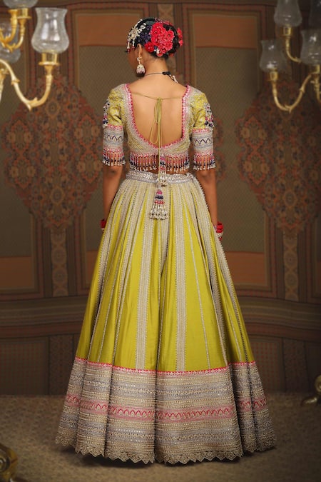 Shikhar Sharma Ivy Vine Embroidered Bridal Lehenga Set 