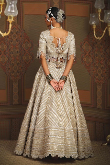 Shikhar Sharma Azure Celeste Embroidered Bridal Lehenga Set 